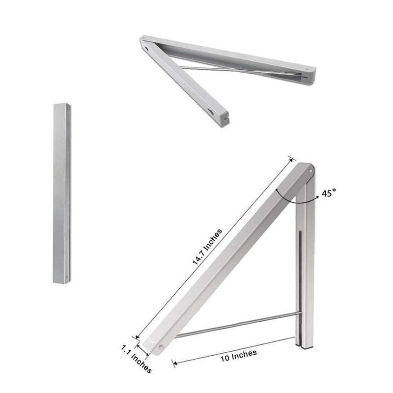 Anjuer Wall Mounted Drying Rack Clothes Hanger Folding Wall Coat Racks Aluminum Home Storage Organiser Space Savers Silver 1