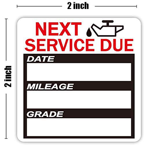 Remarkable Oil Change Stickers,2"x2" Premium Quality Oil Service Reminder Stickers(100 Stickers)