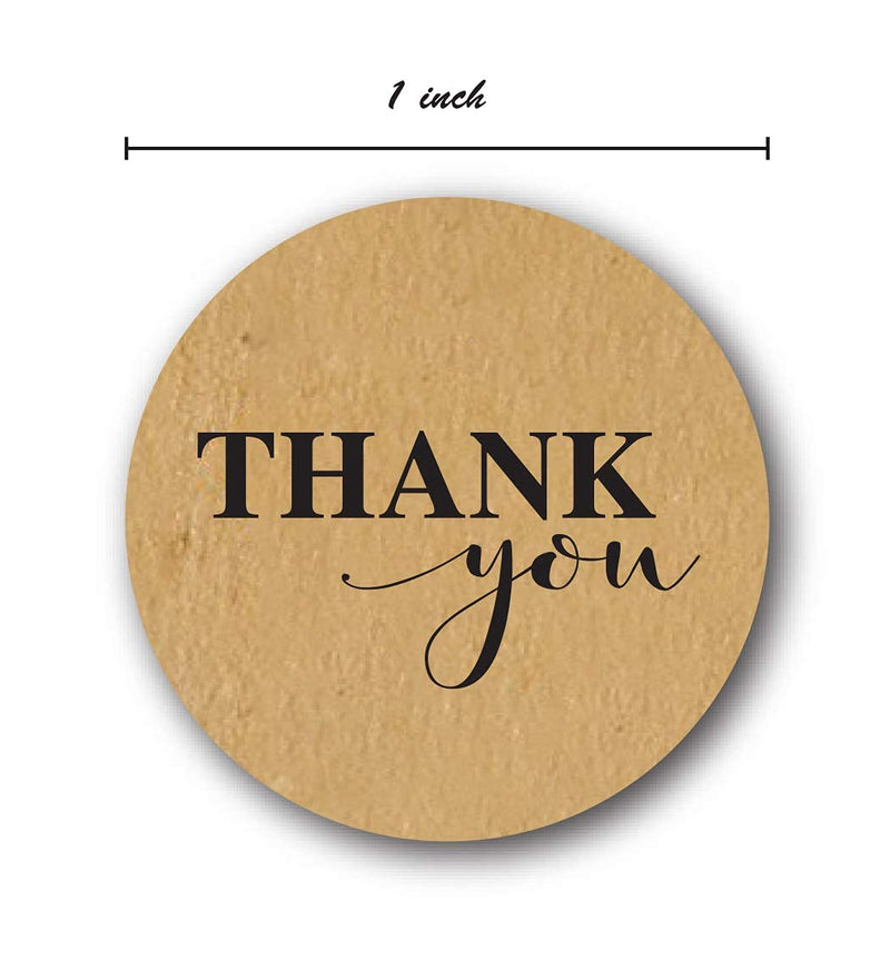 1" Round Kraft Thank You Stickers / 1,000 Labels Per Roll