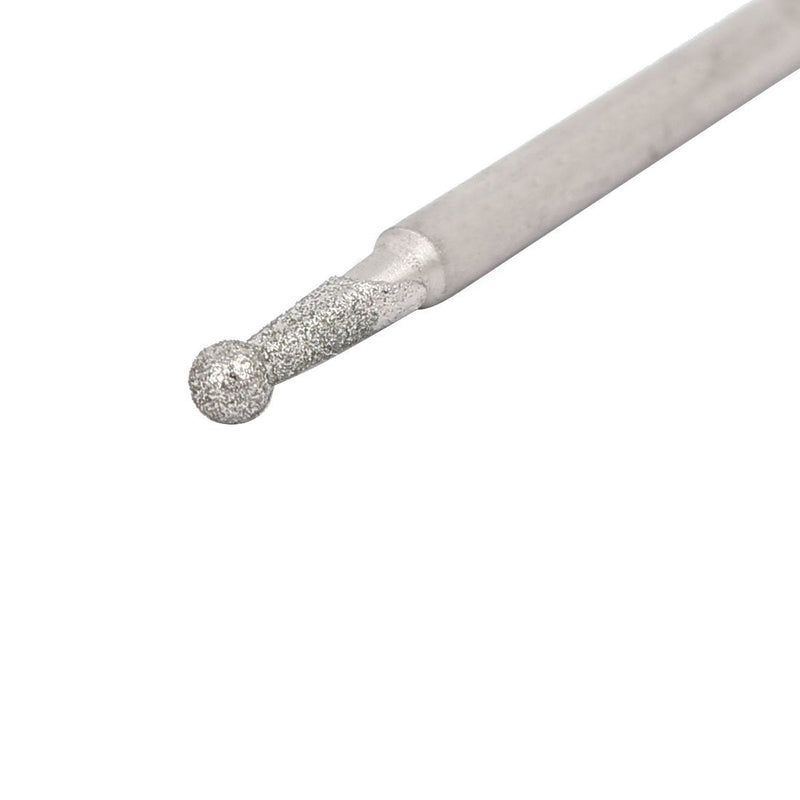 sourcing map 20 pieces 2.35 mm shank 2 mm diameter diamond head ball grinding mounted bit DE de 2 mm