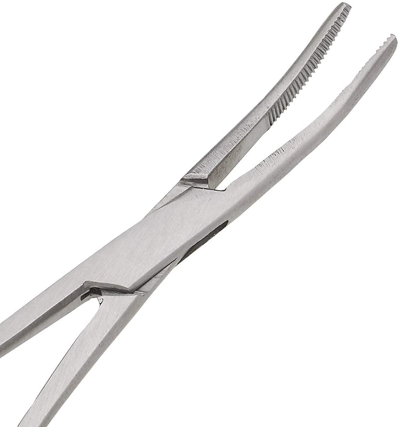 Set of 2 Premium Quality 10" Rochester Pean Hemostat Forceps Straight & Curved Clamps Three Locking Positions - SurgicalOnline