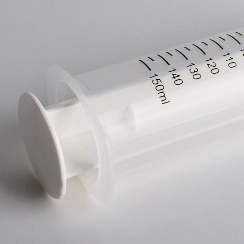2PCS 150ML/CC Large Plastic Syringe for Scientific Labs, Measuring, Watering, Refilling, Filtration, Feeding（Independent Pack） 2PACK-150ML