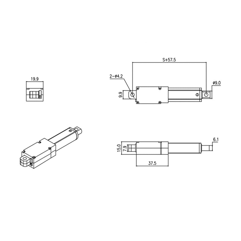 BTER Electric Linear Actuator, DC 12V 100mm Stroke Linear Actuator, 150N/70N/50N/20N High Speed Low Noise Mini Linear Actuator for Industrial, Agricultural Machinery(30mm/s 20N) 30mm/S 20n
