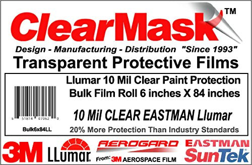 Llumar 10 Mil Clear Paint Protection Bulk Film Roll 6 inches X 48 inches