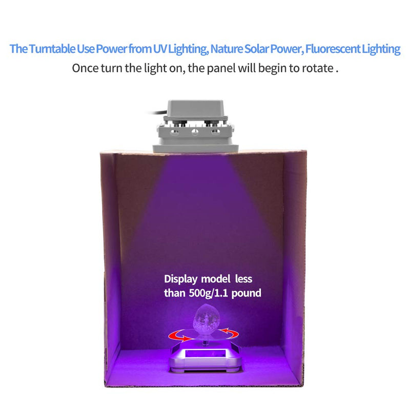 3D Printer UV Resin Curing Light with Solar Turntable 360°Rotating Stand for SLA DLP LCD 3D Printer Solidify Photosensitive Resin 405nm UV Resin Affect, DIY Curing Enclosure