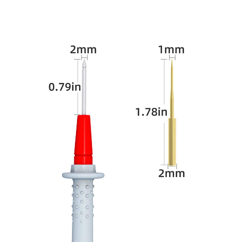 Goupchn Multimeter Test Leads Kit Double Silicone Soft Cable Wire Multimeter Probes Electrical Copper Test Probes Length 4.9ft/1.5m with Gold-Plated Precision Sharp Probes