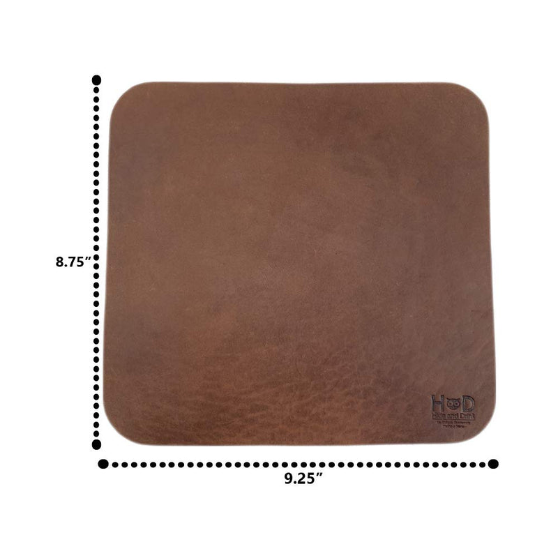 Hide & Drink, Thick Leather Durable Mouse Pad, Executive Work Desk & Office Essentials Handmade :: Bourbon Brown