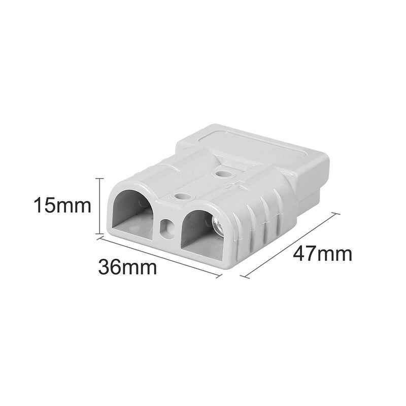 Bohaner 10 x Anderson Plug 50A Battery Connector, Plug Cable Terminal, 600V 50Amp Quick Connection Plug for Anderson Forklift Caravan Trailer Gray