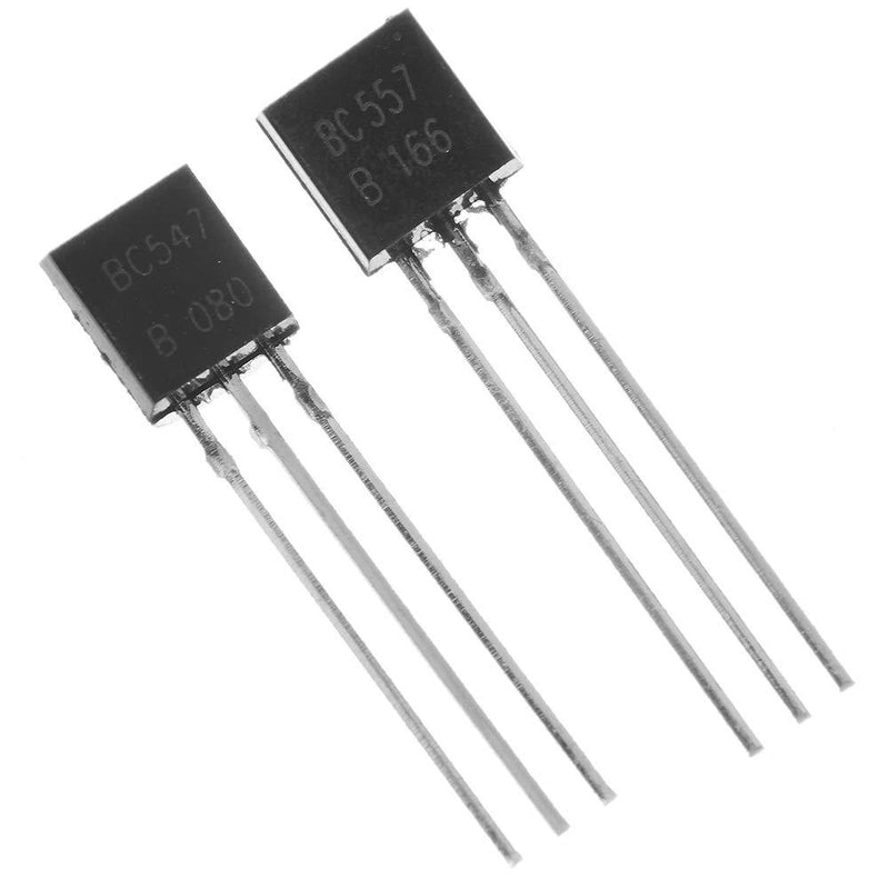 Bridgold 100pcs(50pcs BC547+50pcs BC557) NPN PNP Bipolar PBP Low Power Transistor 100mA,3-Pin