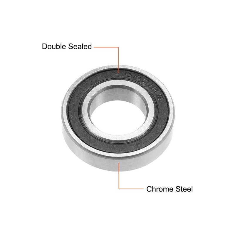 uxcell 6901-2RS Deep Groove Ball Bearing 12x24x6mm Double Sealed ABEC-3 Bearings 5-Pack 12mmx24mmx6mm
