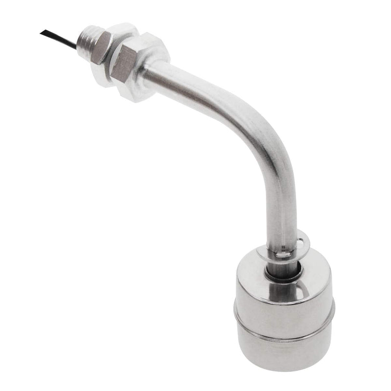 YXQ Angle Float Switch Stainless Steel 26mm Dia L Shaped Water Level Sensor Fish Tank M10,AC110V 10W