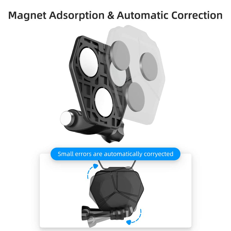 SUREWO Magnetic Action Camera Mount for Gopro, Snap Mount Magnetic Fence Mount Compatible with GoPro Hero 11 10 9 8 7 6 5 Black,DJI Osmo Action 3,Crosstour/Campark/AkASO and More