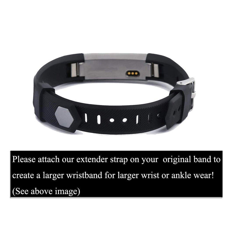 Extender Band Compatible with Fitbit Flex/2 Fitbit Alta Fitbit Luxe Watch Band, Band Extender for Larger Wrist or Ankle Wear (Black)