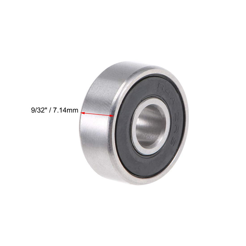uxcell R4A-2RS Ball Bearing 1/4-inchx3/4-inchx9/32-inch Double Sealed ABEC-1 Bearings 2pcs 1/4"x3/4"x9/32"