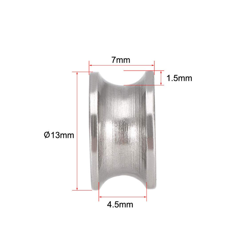 uxcell U624ZZ Deep Groove Guide Pulley Rail Ball Bearings 4mmx13mmx7mm Double Metal Shielded Carbon Steel Bearings 20pcs