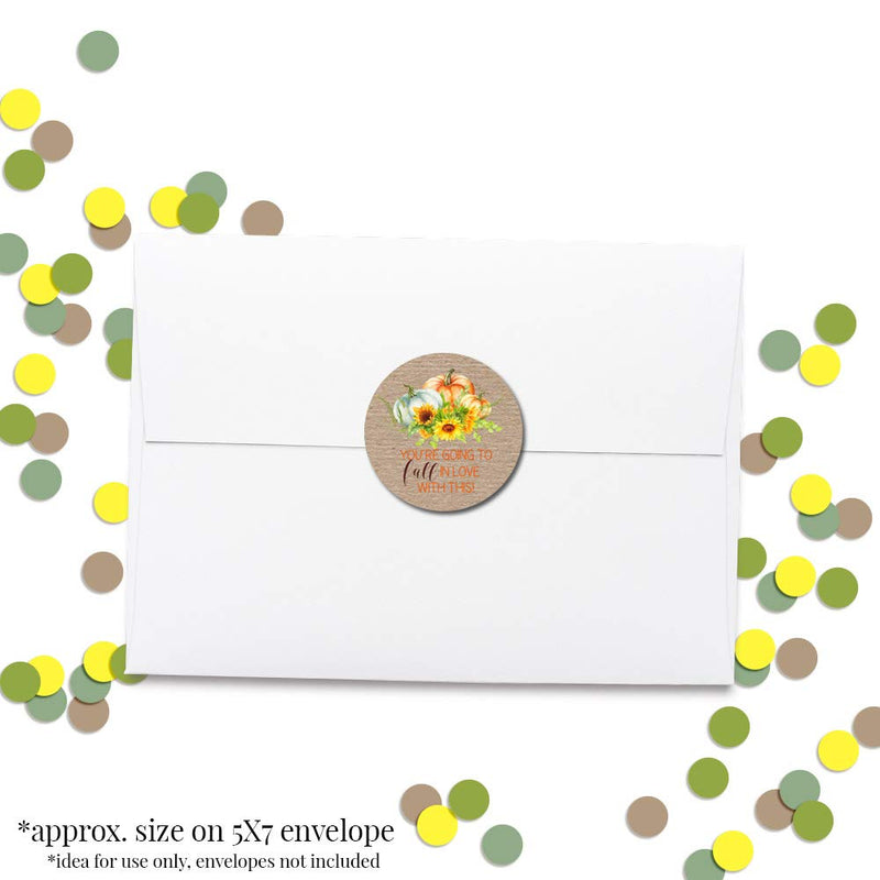 Fall Themed Sunflower & Pumpkins Thank You Customer Appreciation Sticker Labels for Small Businesses, 60 1.5" Circle Stickers by AmandaCreation, Great for Envelopes, Postcards, Direct Mail, & More!