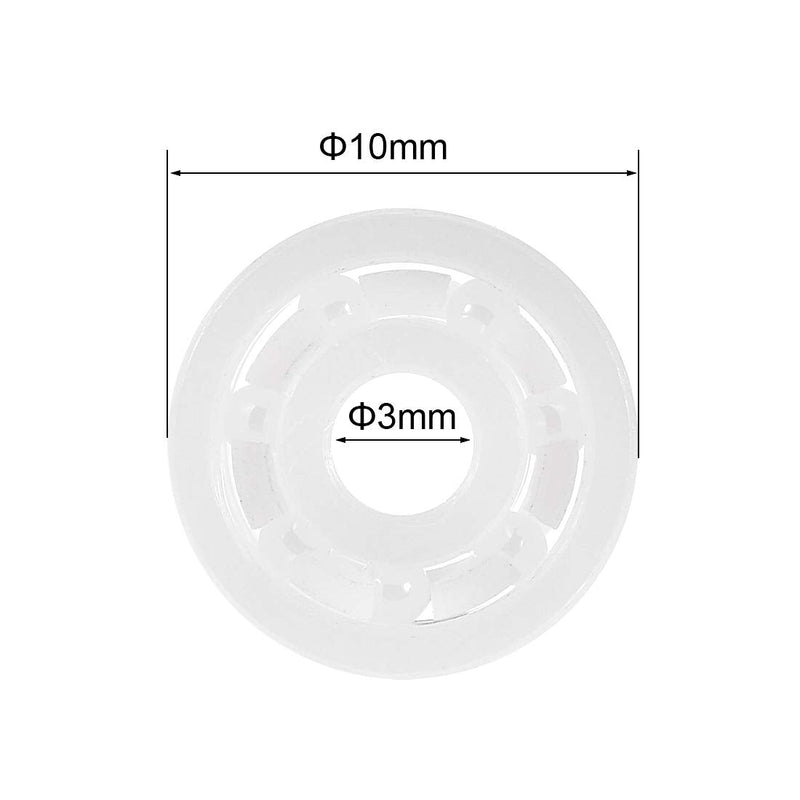 uxcell 623 Full Ceramic Bearings 3x10x4mm Deep Groove Miniature Ball Bearing Zirconia (ZrO2)