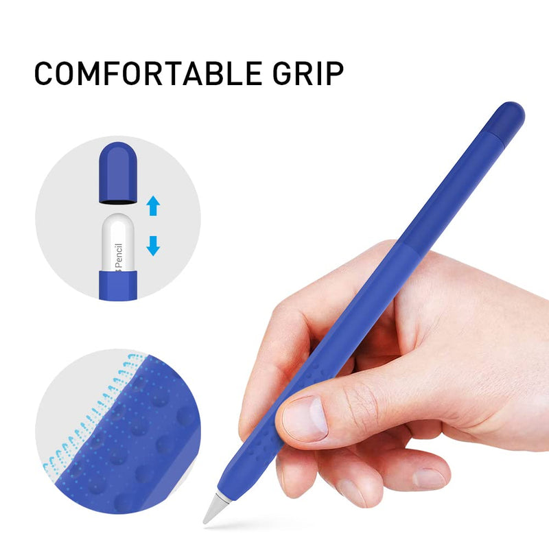 Delidigi Pencil Case Compatible with Apple Pencil 2nd Generation Case, Gradient Color Case Sleeve Silicone Cover Accessories for Apple Pencil 2nd Gen (Sea Blue) Sea Blue