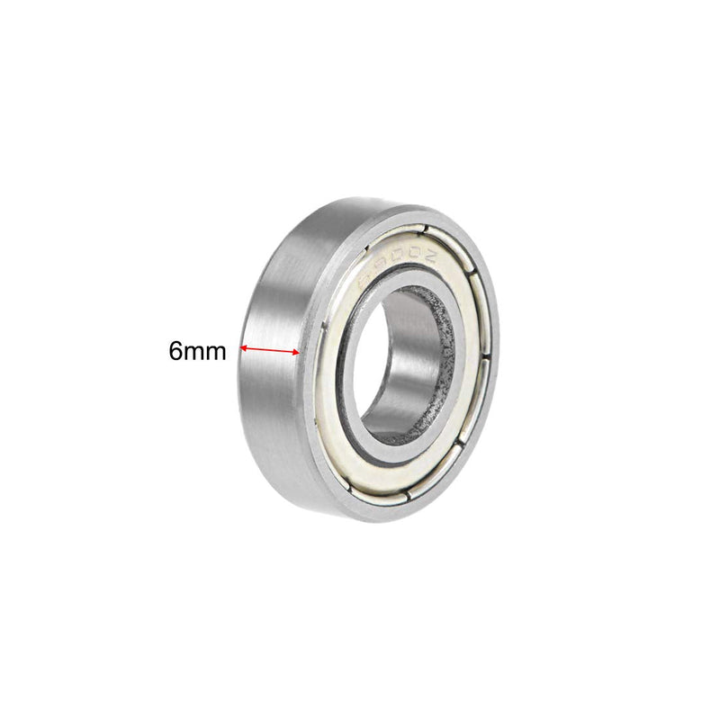 uxcell Deep Groove Ball Bearings 10mm x 22mm x 6mm Double Shielded Chrome Steel Z2 2pcs
