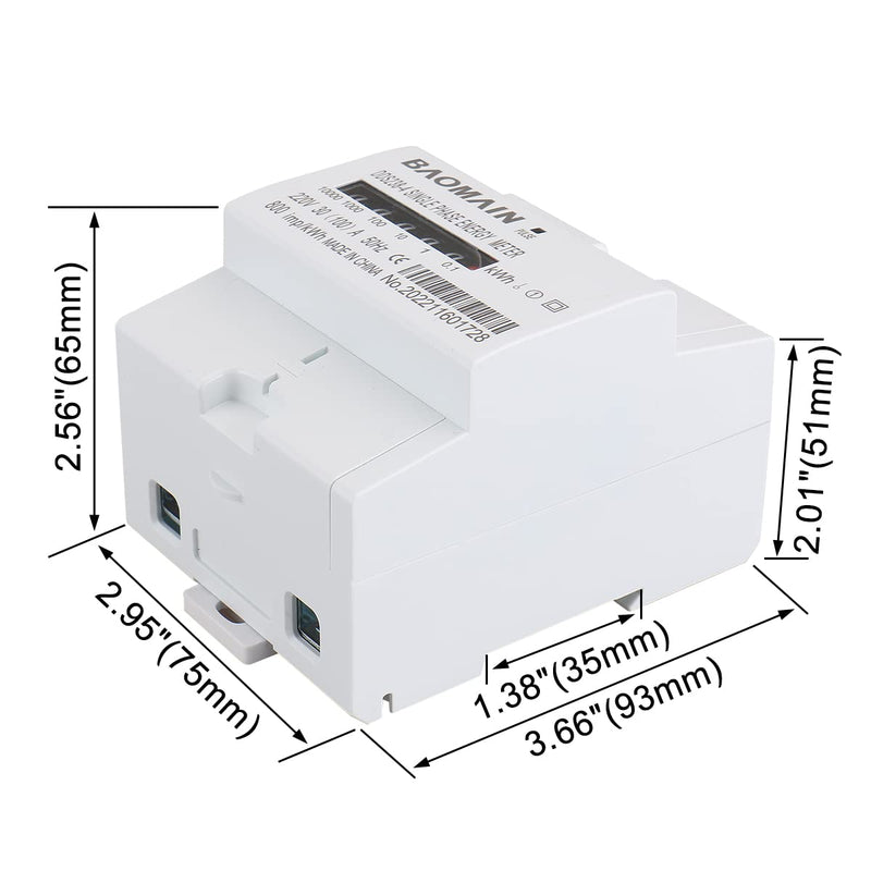 Baomain DDS238-4 （30-100）Single Phase DIN-Rail Kilowatt Hour kwh Meter 220V 100A