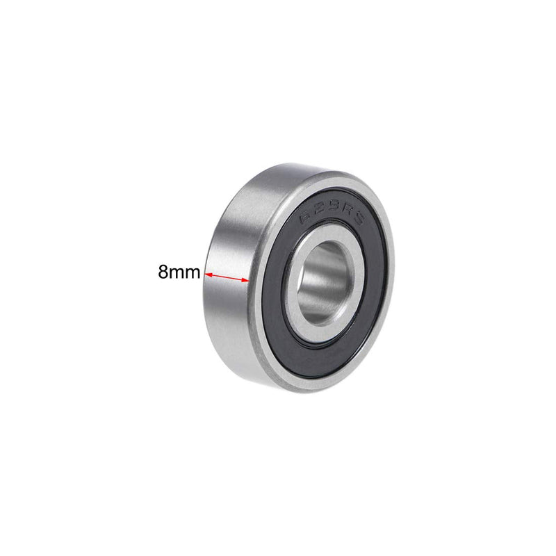 uxcell 629-2RS Deep Groove Ball Bearings 9mm x 26mm x 8mm Double Sealed Chrome Steel P6(ABEC3) 2pcs 9x26x8mm