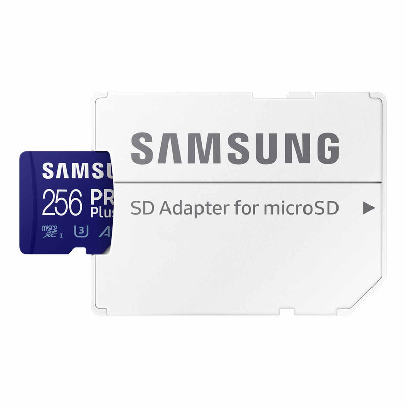 SAMSUNG PRO Plus microSD Memory Card + Adapter, 256GB MicroSDXC, Up to 180 MB/s, Full HD & 4K UHD, UHS-I, C10, U3, V30, A2 for Android Phones, Tablets, GoPRO, DJI Drone, MB-MD256SA/AM, 2023 New PRO Plus Read/Write 180/130MB/s