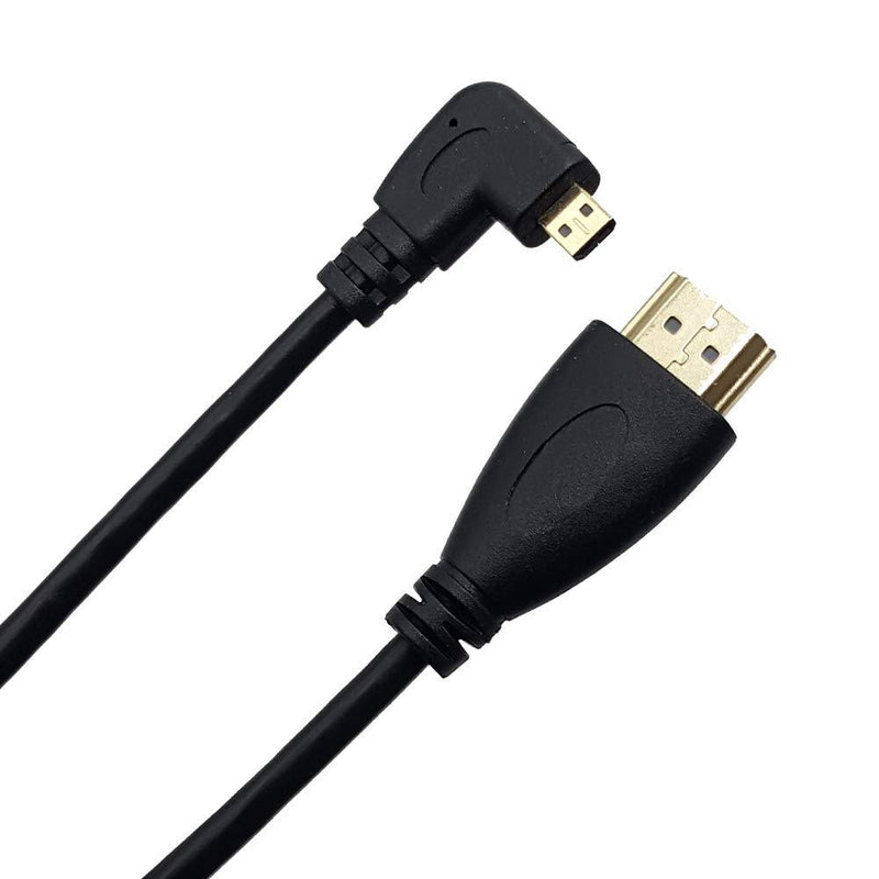 Seadream Right Angled Coiled Micro HDMI to HDMI Male Cable - Stretched Length 50cm to 1.8m - Supports Ethernet, 3D 4K(Right Angled) 1.8M Right Angled