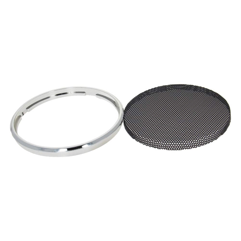 Fielect 3.5inch /90mm Speaker Grill Mesh Decorative Circle Woofer Guard Protector Cover Audio Accessories Black Grill Silver Trim