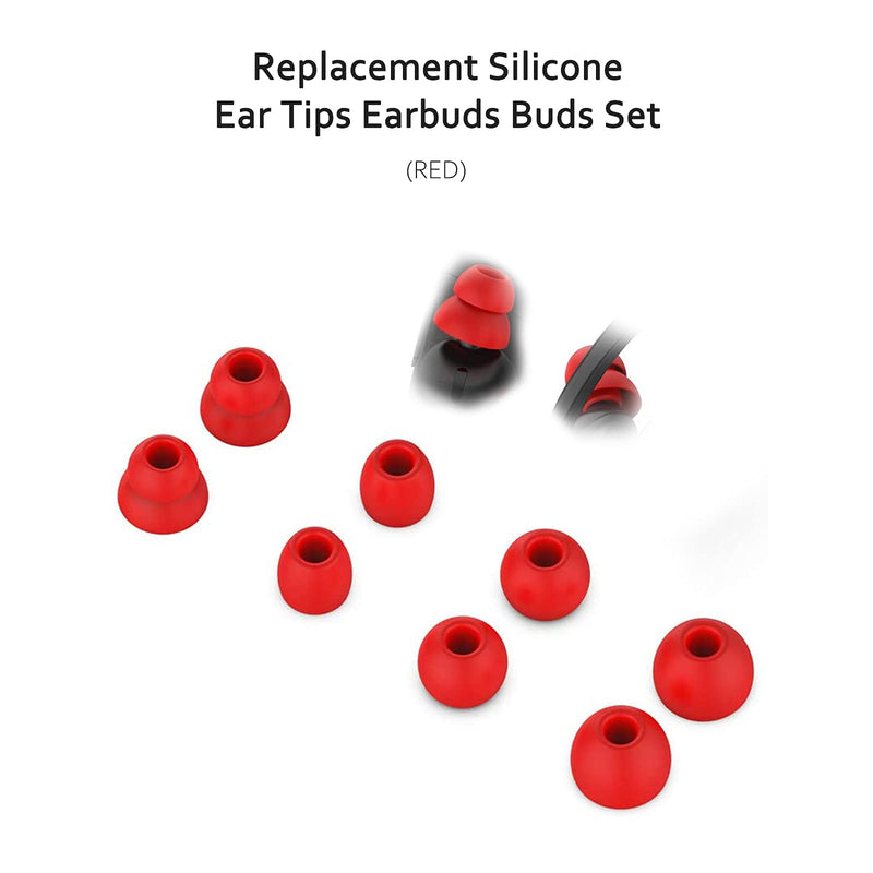Replacement Silicone Ear Tips Earbuds Buds Set Compatible with Beats by dr dre Powerbeats Pro Wireless Earphones (Red) Red