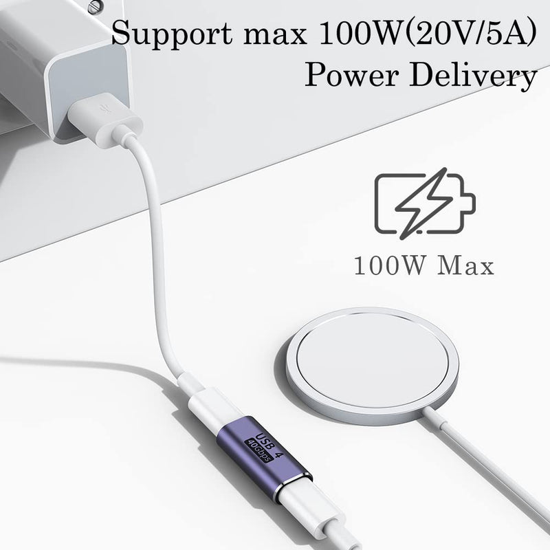 USB C Coupler (2 Pack), AuviPal USB Type C Female to Female Adapter Extender Compatible with Thunderbolt 4/3 Support up to 40Gbps Data Transfer, 100W Power Delivery and 8K@60Hz Video Pass Through