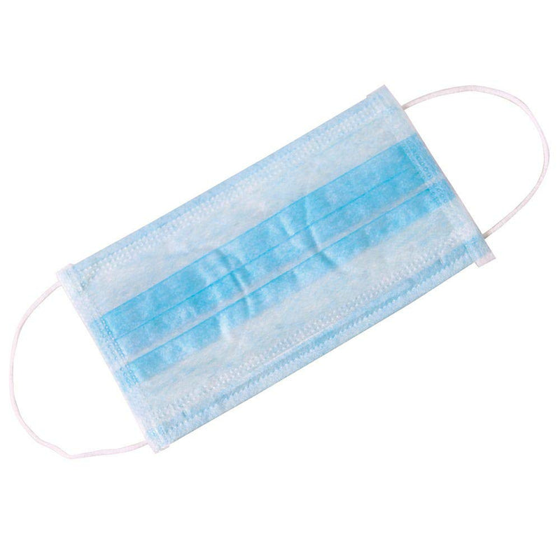 ForPro Single Use Ear Loop Mask, 3-Ply Disposable Face Mask with Elastic Ear Loop, Breathable, Non-Woven, Hypoallergenic, Blue, 50-Count
