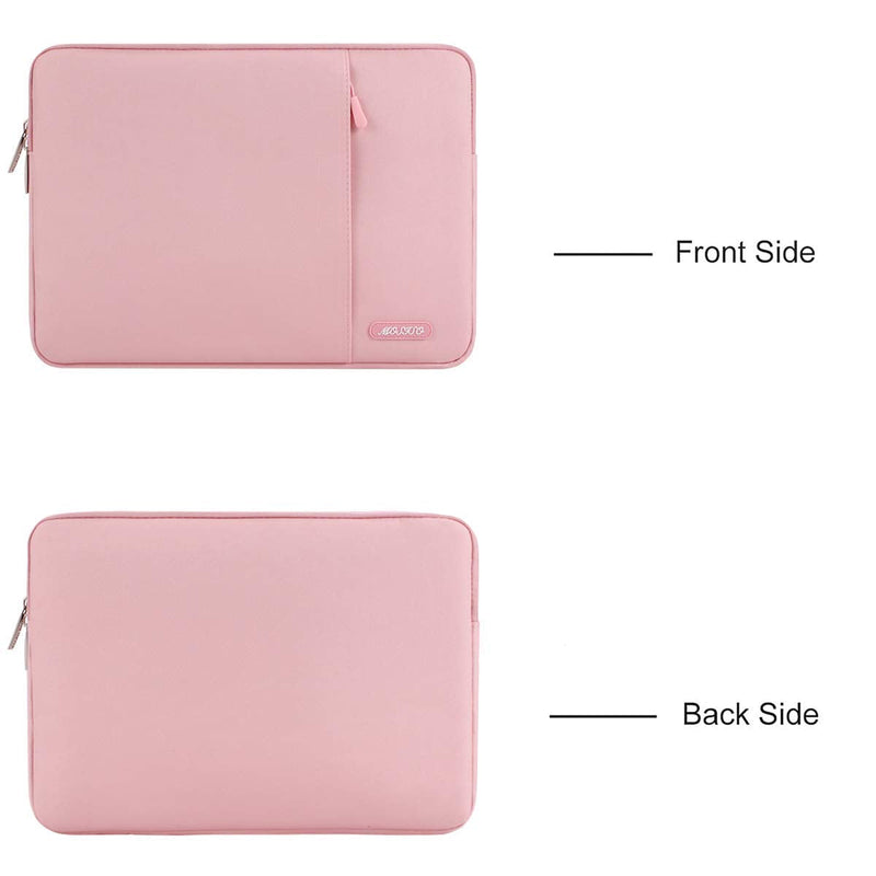 MOSISO Laptop Sleeve Bag Compatible with MacBook Air/Pro Retina, 13-13.3 inch Notebook,Compatible with MacBook Pro 14 inch 2021 2022 M1 Pro/Max A2442,Polyester Vertical Case with Pocket, Pink 13.3-inch