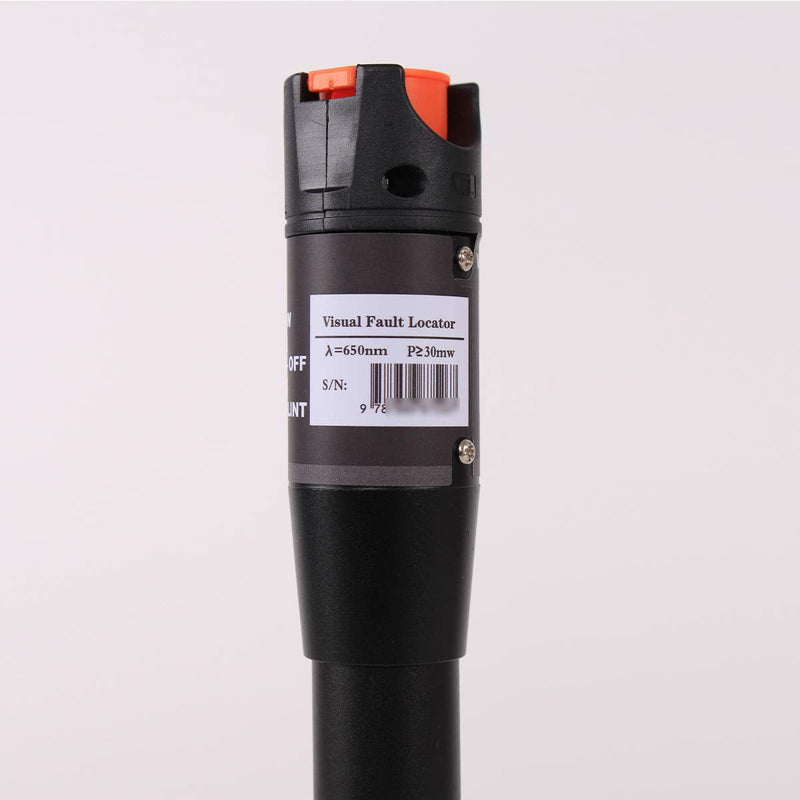 2PCS Visual Fault Locator 30km Fiber Optic Cable Tester Meter Red Light VFL with 2.5mm Universal Connector for FC/SC/ST Adapter Pen for CATV Telecommunications Engineering Maintenance 2PCS VFL
