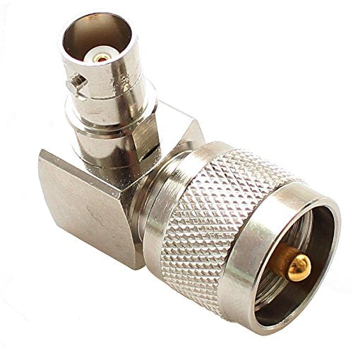 exgoofit PL259 UHF Male Plug to BNC Female Connector Right Angle 90 Degrees Jack Adapter Radio Adapter PL259 RF Coax Coaxial Cable Connector (2-Pack) 2-pack