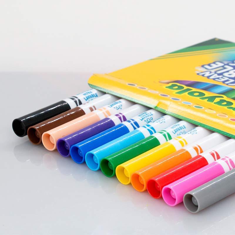 Crayola Ultra Clean Washable Markers, Broad Line, 12 Count