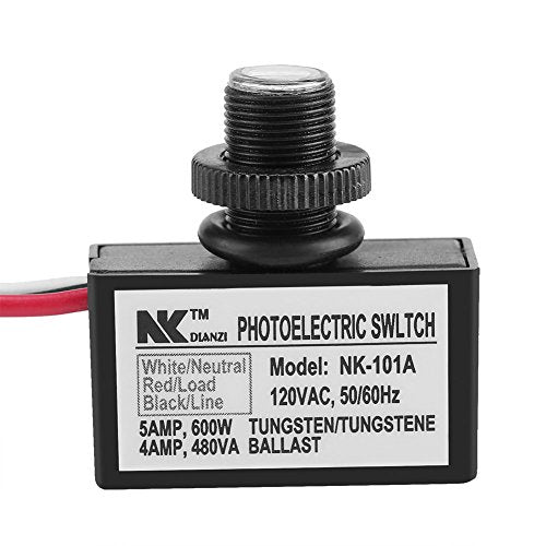 Outdoor Hard-Wired Post Eye Light Control, 120V AC Light Photocell Sensor Control, Dusk to Dawn Sensor, Automatic On/Off Photoelectric Switch for Lighting Fixtures