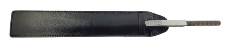 WRS precision measuring wedge made of steel, matt chrome-plated, measuring range 0.5-11 mm, 110 mm long, reading: bottom 0.1 mm/top 0.05 mm, scale lasered, in a case