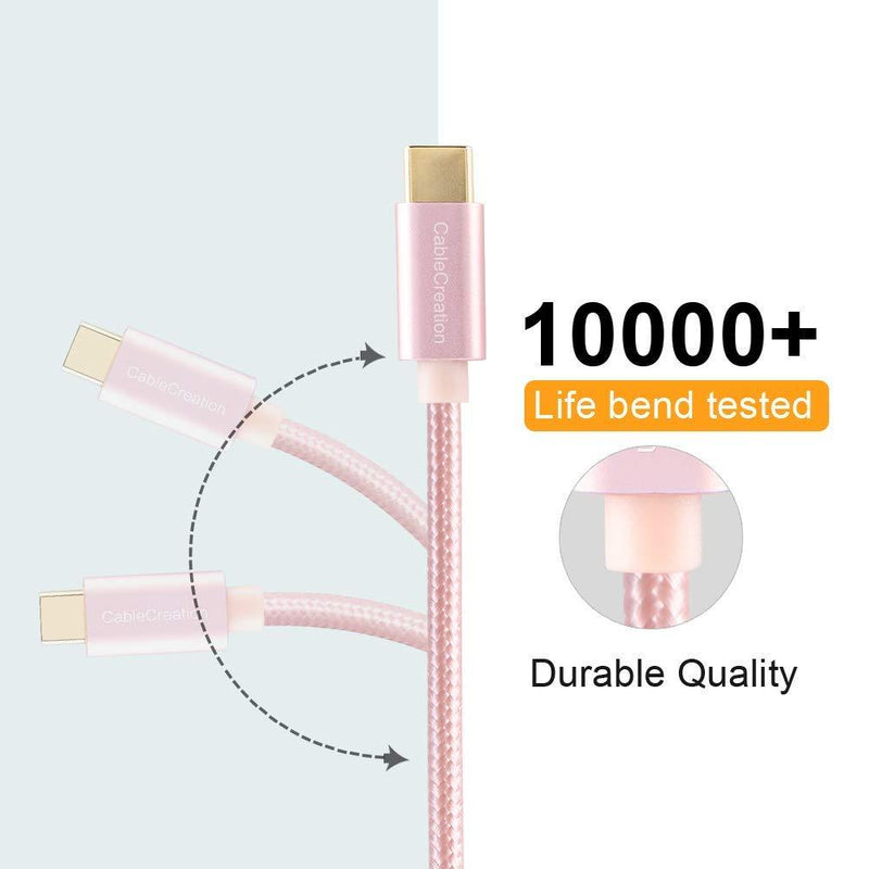 Short USB C Cable 0.8 FT CableCreation USB A to USB C Cable USB to C Cable Braided Fast Charging Cable 3A 480Mbps Data, Compatible with MacBook Air Chromebook Pixel Galaxy S21 S20 S10 25CM/Rose Gold 0.8FT Rose Gold 1