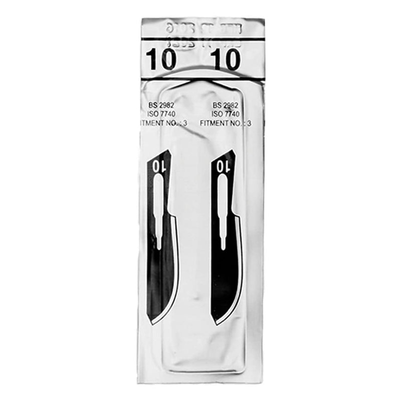 May Set - 10 pieces of scalpel blades figure 10 made of carbon steel - replacement blades individually sterile packed + 1 x scalpel holder made of stainless steel