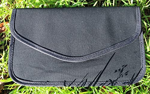 Large EMF/rf/RFID Blocking Phone Wallet Envelope Sleeve Made with Natural Canvas Block Radiation from Mobile Phone 5G cellphones Faraday Bag (XL-Phone-Pouch)