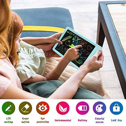 KOKODI LCD Writing Tablet, 10 Inch Colorful Toddler Doodle Board Drawing Tablet, Erasable Reusable Electronic Drawing Pads, Educational and Learning Toy for 3-6 Years Old Boy and Girls Blue 10in