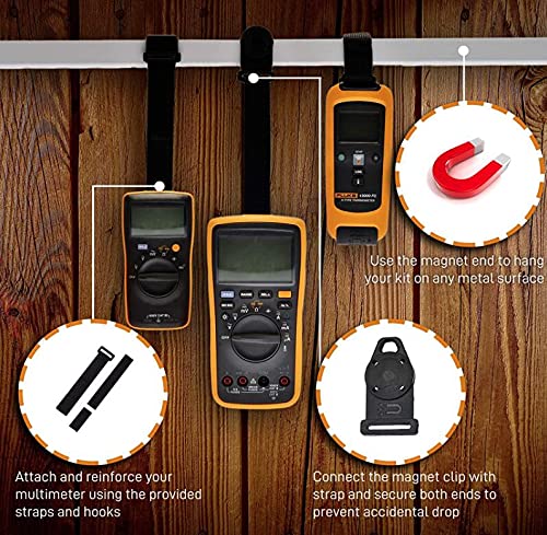 ZIBOO ZB-TPAK Multimeter Meter Hanging Kit for Fluke Meters，2 Straps, 2 Clips and Magnetic Hanger