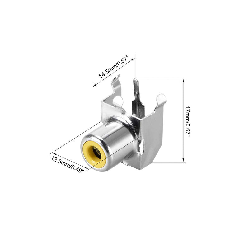uxcell PCB Panel Mount Single RCA Socket Female Jack Audio Video AV Connector Silver Tone 8Pcs