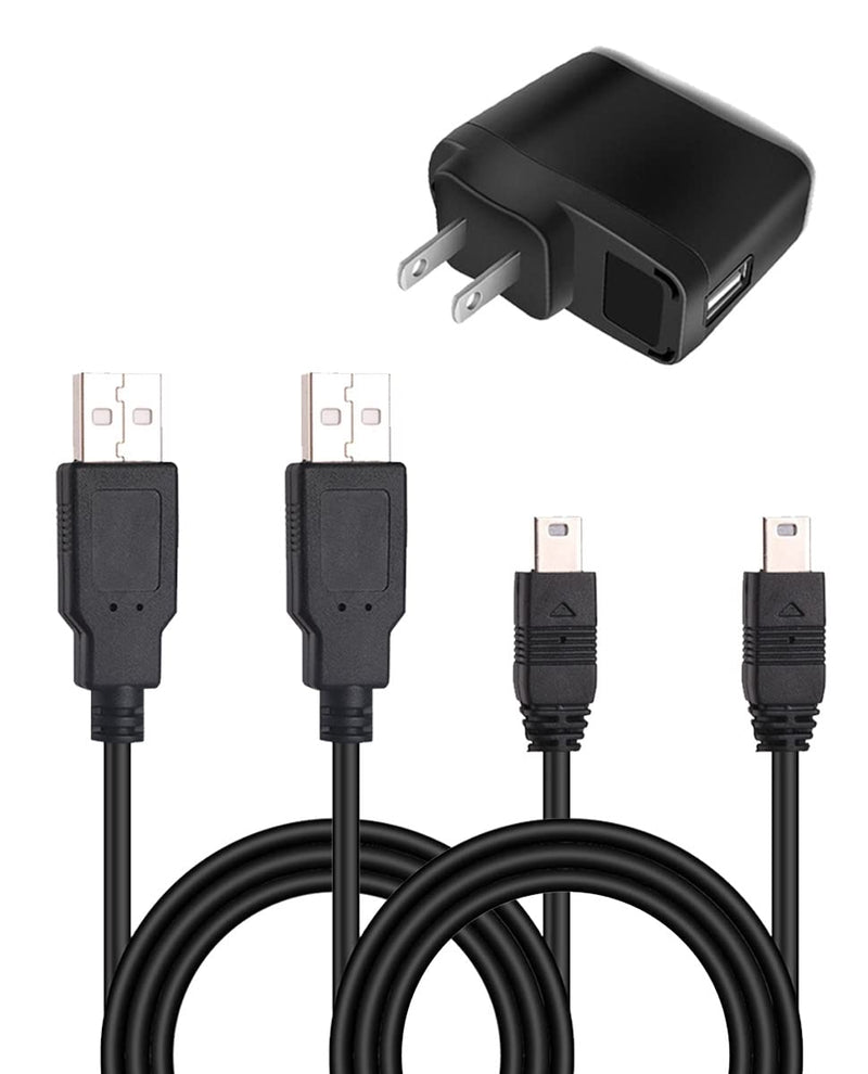 3Ft USB Power Charger Cable Wall Ac Adapter for Texas Instruments Calculators TI-84 Plus CE Graphing Calculator TI-84 Plus C Silver Edition TI 89 Titanium TI Nspire CX CAS Calculator Charging Cord 2*MINI Cable + 1*Power Adapter