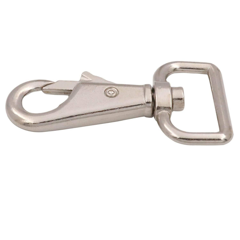 BIKICOCO 1'' Swivel Trigger Tilt & Bump Thumb Knob Bolt Snap Hook Lobster Claw Clasp Spring Loaded Clip, Round-Corner-Ring Ended, Silver - Pack of 10 Silver x 10 Pcs