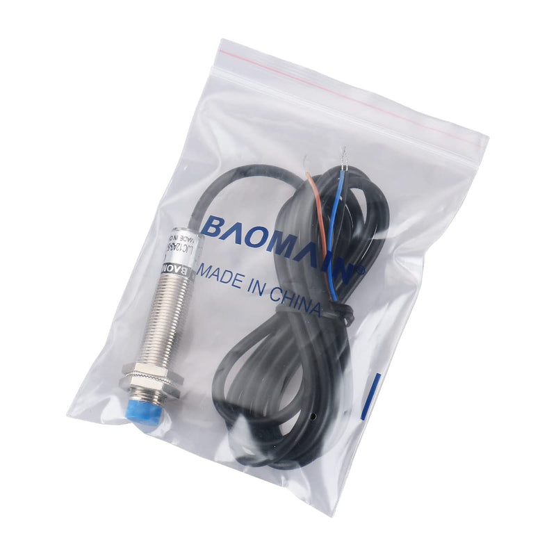 Baomain Capacitive Proximity Sensor Switch LJC12A3-5-Z/BY PNP NO DC 10-30V 200mA 1-5mm Blue