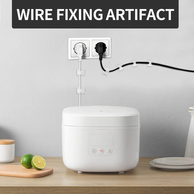 Viaky Self Adhesive Cable Clips, Wire Organize Cables Wire Management Clamps Outdoors Tie Holder for Computer, Electrical, Charging or Mouse Cord Car, Office and Home (Translucent, 30pcs) translucent