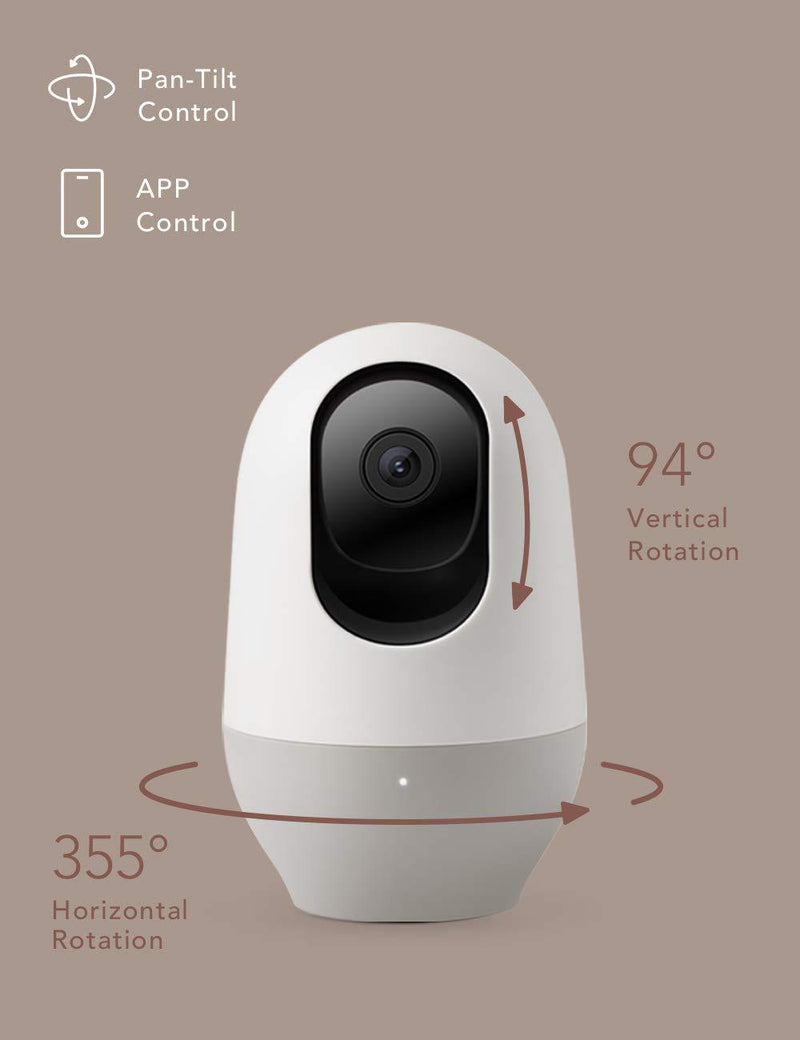 Nooie Baby Monitor, WiFi Pet Camera Indoor, 360-degree Wireless IP Camera, 1080P Home Security Camera, Motion Tracking, Super IR Night Vision, Works with Alexa, Two-Way Audio, Motion & Sound Detection