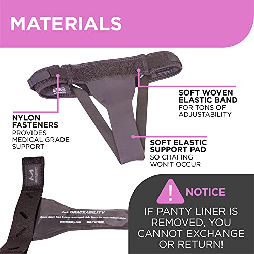 BraceAbility Pelvic Pro Prolapse Support Belt - Women's Prolapsed Uterus Patent-Pending Girdle for Dropped Bladder, Vulvar Varicosities, Postpartum Recovery, and Symphysis Pubis Dysfunction Pain (M) Medium