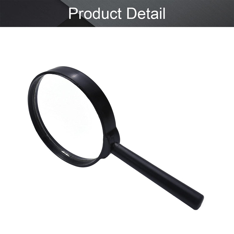 Othmro 1Pcs 6X Handheld Magnifier Lens Diameter 75mm/2.95" Black Round Lens with Plastic Handle for Book and Newspaper Reading